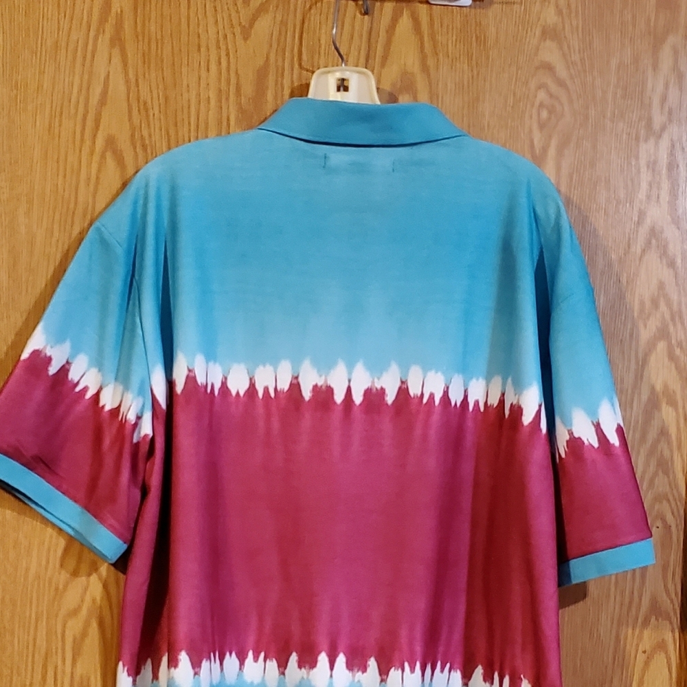 Fashion Nova Gerardo short sleeve tie dye polo shirt polyester size L - Picture 8 of 11